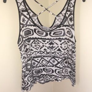 Printed tank top with strappy back